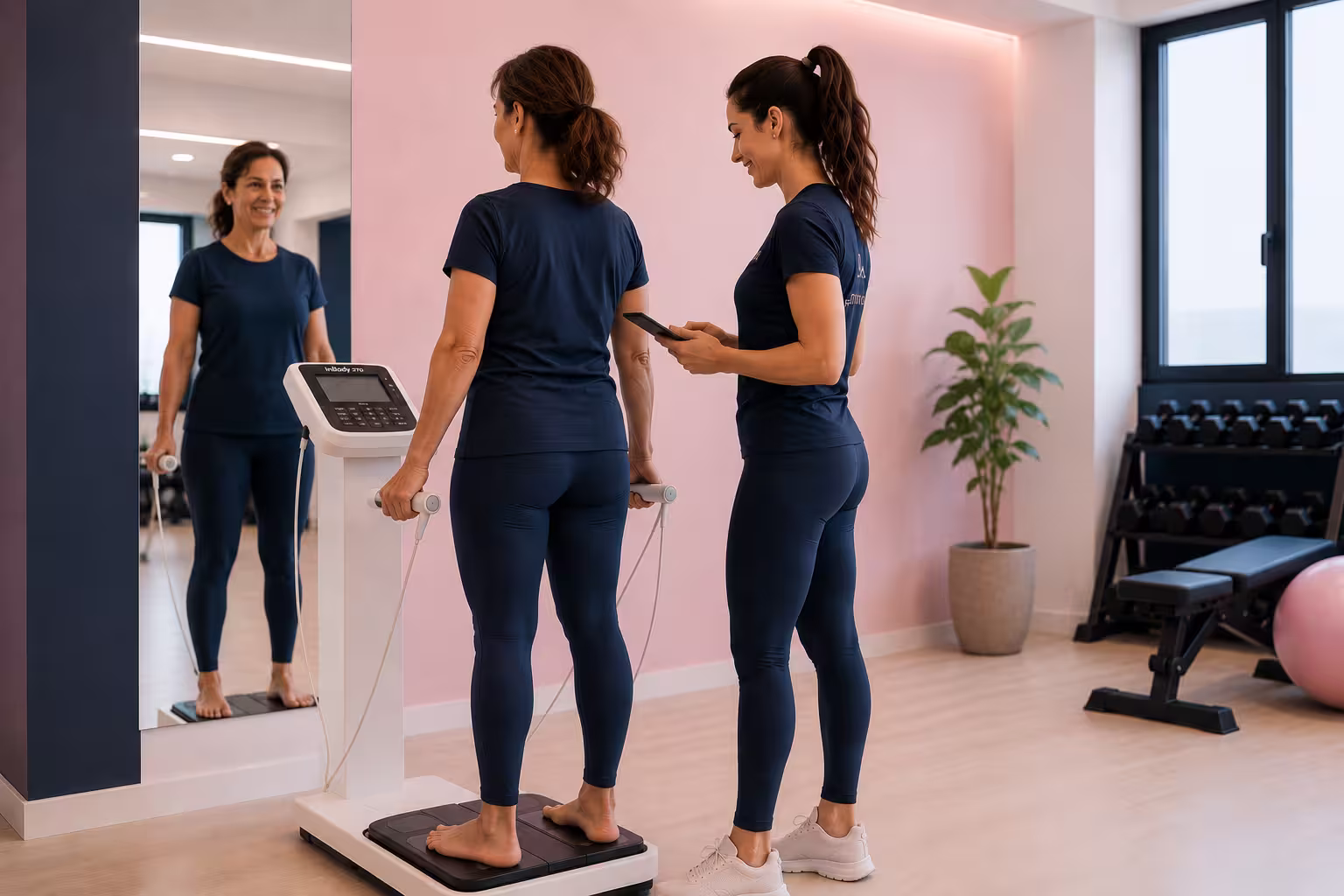 Resultado de análisis InBody de composición corporal en centro de entrenamiento femenino Barcelona